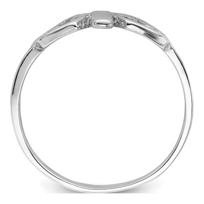 Sterling Silver Hearts Cross Ring – view 3