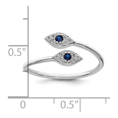 Sterling Silver CZ Evil Eye Ring – view 4