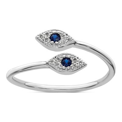 Sterling Silver CZ Evil Eye Ring