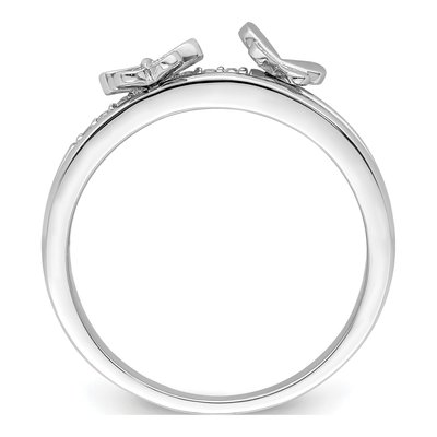Sterling Silver CZ Butterfly Ring – view 3