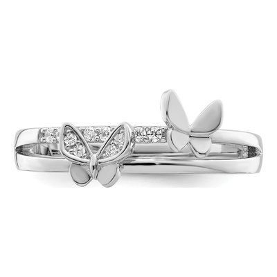 Sterling Silver CZ Butterfly Ring – view 6