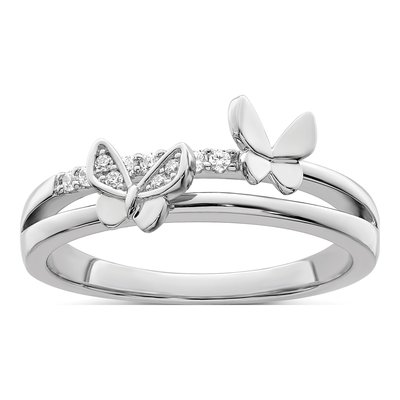 Sterling Silver CZ Butterfly Ring