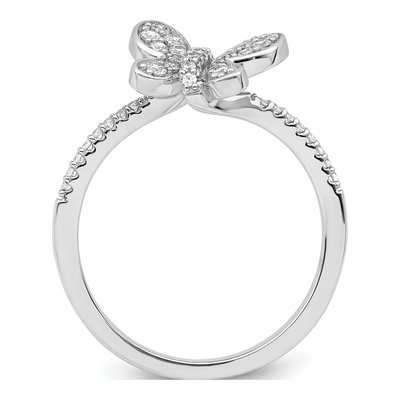 Sterling Silver CZ Butterfly Ring – view 3