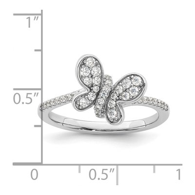 Sterling Silver CZ Butterfly Ring – view 4