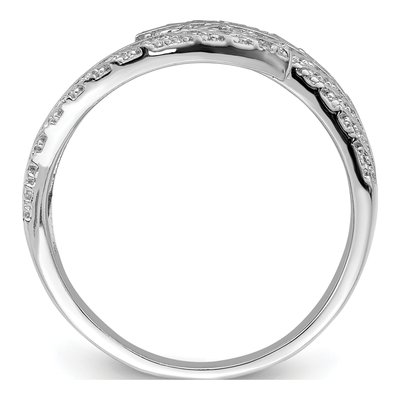 Sterling Silver CZ Leaf Ring – view 3
