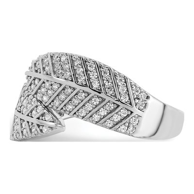 Sterling Silver CZ Leaf Ring – view 5