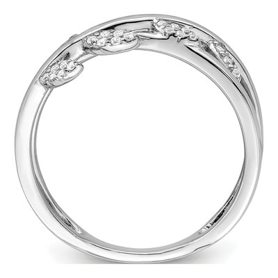 Sterling Silver CZ Leaves Ring – view 3