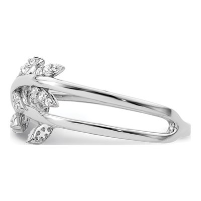 Sterling Silver CZ Leaves Ring – view 5