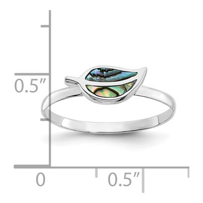 Sterling Silver Abalone Leaf Ring – view 4