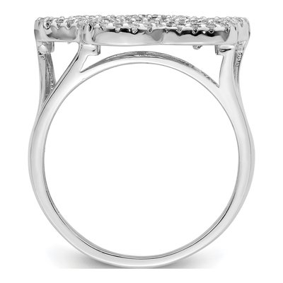 Sterling Silver CZ Paw Print Ring – view 3