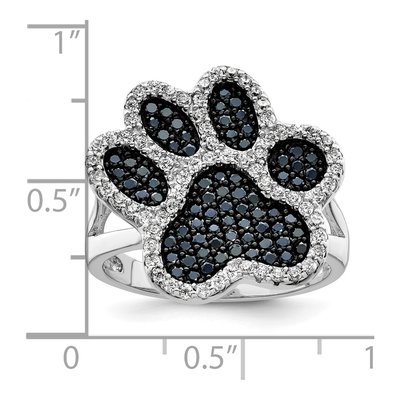 Sterling Silver CZ Paw Print Ring – view 4