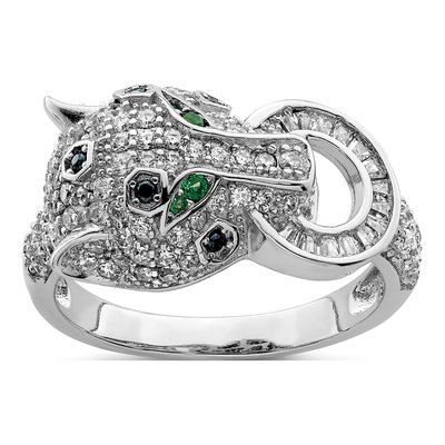 Sterling Silver CZ Cheetah Ring