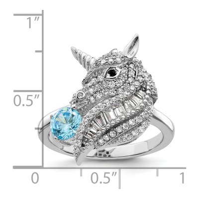Sterling Silver CZ Unicorn Ring – view 4