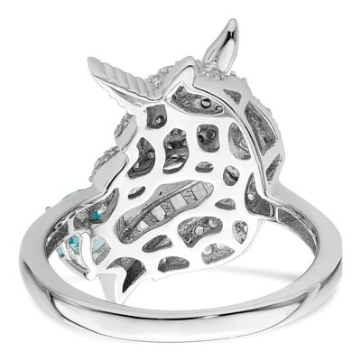 Sterling Silver CZ Unicorn Ring – view 7