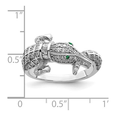 Sterling Silver CZ Alligator Ring – view 4