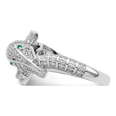 Sterling Silver CZ Alligator Ring – view 5