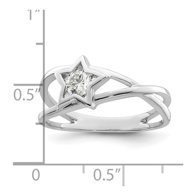 Sterling Silver CZ Star Ring – view 4