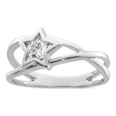Sterling Silver CZ Star Ring