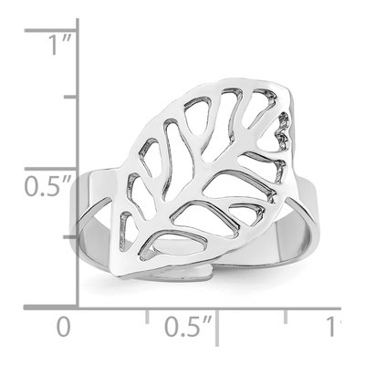 Sterling Silver Four Leaf Adjustable Ring – view 4