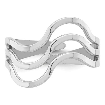 Sterling Silver Wavy Adjustable Ring – view 6