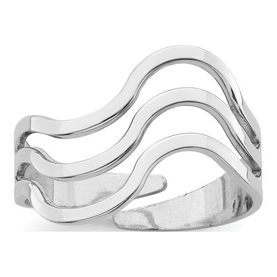 Sterling Silver Wavy Adjustable Ring