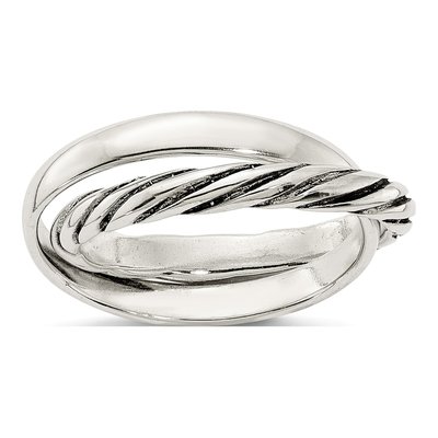 Sterling Silver Twisted Intertwined Ring