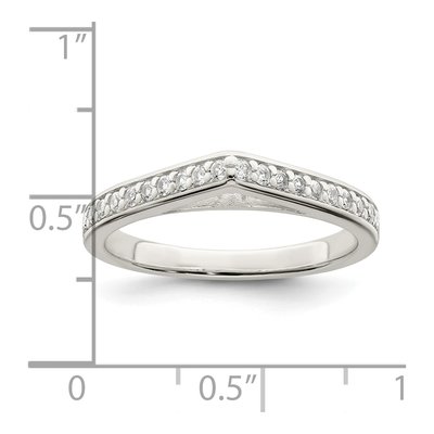 Sterling Silver CZ Pointed Ring – view 3