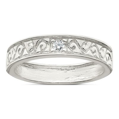 Sterling Silver CZ Fancy Ring