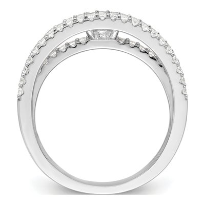 Sterling Silver CZ 3-Row Ring – view 3