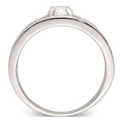 Sterling Silver CZ Flower Ring – view 3