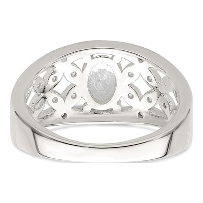 Sterling Silver CZ Flower Ring – view 7