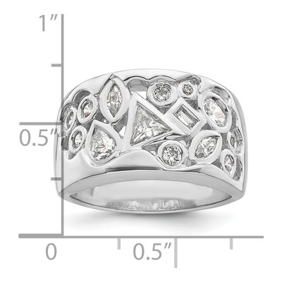 Sterling Silver CZ Multi-Shape Ring – view 4