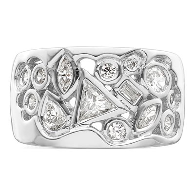 Sterling Silver CZ Multi-Shape Ring – view 6