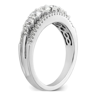 Sterling Silver CZ Pave Wedding Band – view 8