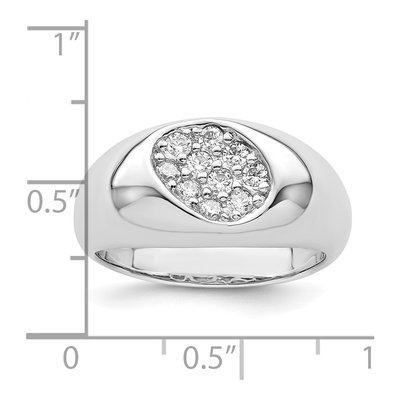 Sterling Silver CZ Oval Cluster Ring – view 4
