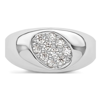 Sterling Silver CZ Oval Cluster Ring – view 6