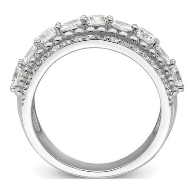 Sterling Silver CZ 5-Row Ring – view 3