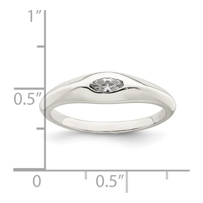 Sterling Silver CZ Marquise Ring – view 4