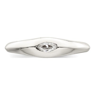 Sterling Silver CZ Marquise Ring – view 6