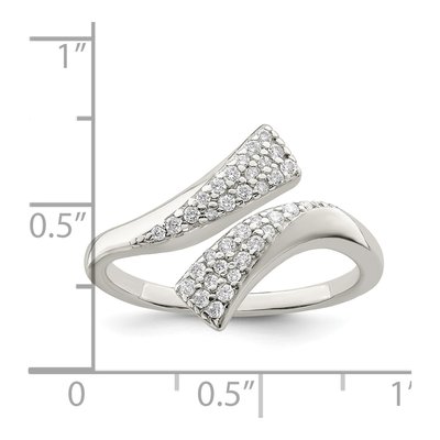 Sterling Silver CZ Bypass Ring – view 4