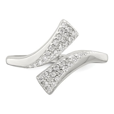 Sterling Silver CZ Bypass Ring – view 6