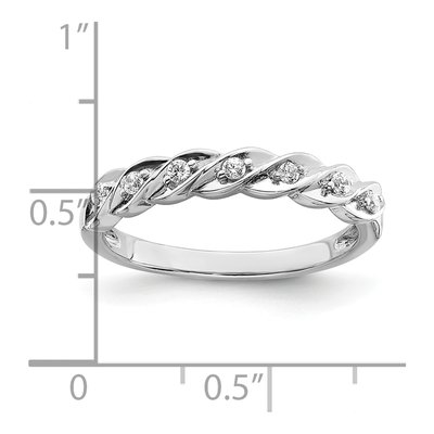 Sterling Silver CZ Twisted Ring – view 4