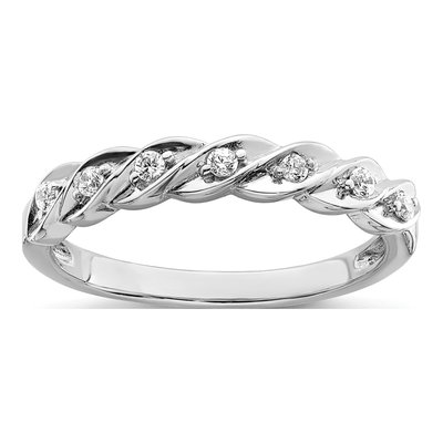 Sterling Silver CZ Twisted Ring