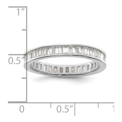 Sterling Silver CZ Channel Eternity Band – view 4