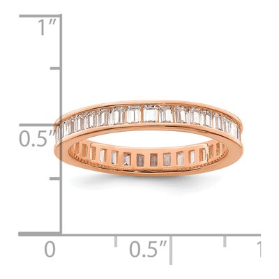 Rose Gold-Plated Sterling Silver CZ Channel Eternity Band – view 4