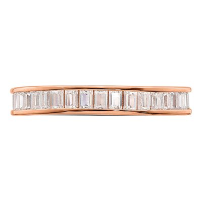 Rose Gold-Plated Sterling Silver CZ Channel Eternity Band – view 6