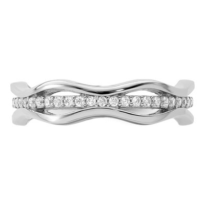 Sterling Silver CZ Wavy Ring – view 5