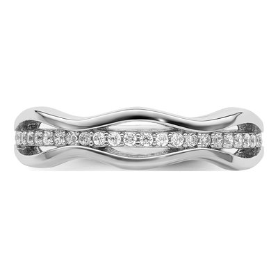 Sterling Silver CZ Wavy Ring – view 6