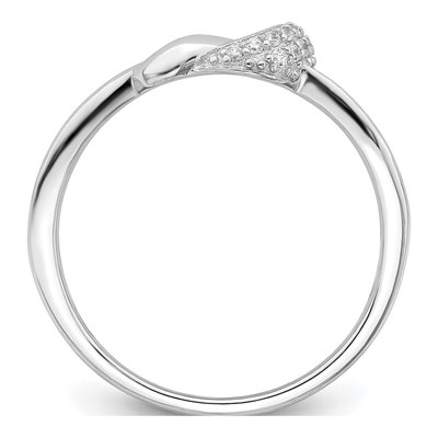 Sterling Silver CZ Knot Ring – view 3