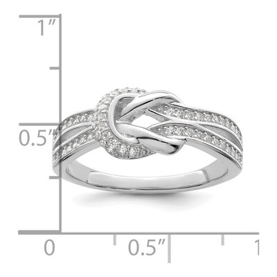 Sterling Silver CZ Knot Ring – view 4
